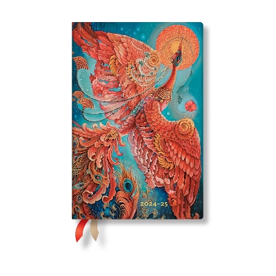 Book cover for Firebird (Birds of Happiness) Mini 12-month Horizontal Softcover Flexi Dayplanner 2025 (Elastic Band Closure)