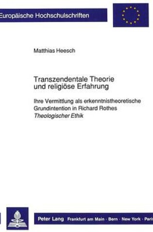 Cover of Transzendentale Theorie und religioese Erfahrung