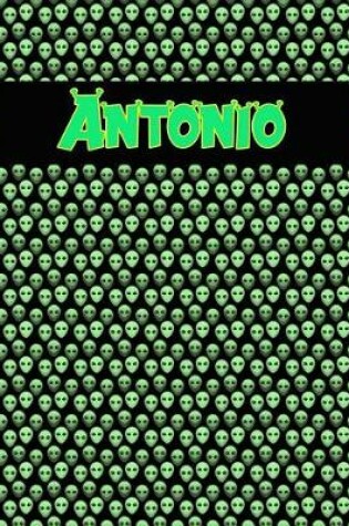 Cover of 120 Page Handwriting Practice Book with Green Alien Cover Antonio