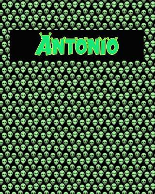 Book cover for 120 Page Handwriting Practice Book with Green Alien Cover Antonio