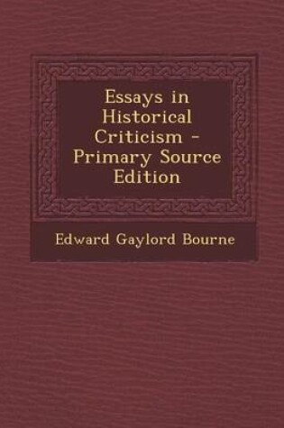 Cover of Essays in Historical Criticism