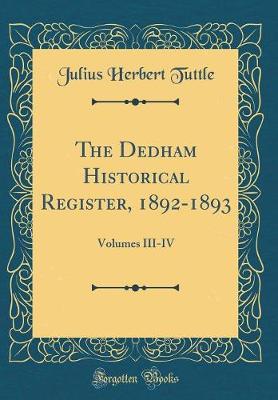 Book cover for The Dedham Historical Register, 1892-1893