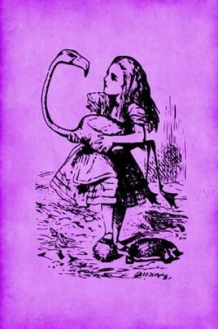 Cover of Alice in Wonderland Vintage Bullet Dot Grid Journal - Alice and The Flamingo (Purple)