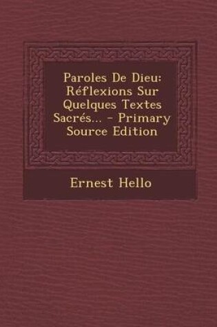 Cover of Paroles De Dieu