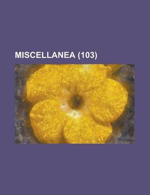 Book cover for Miscellanea (103)