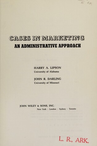 Cover of Cases in Marketing and Administration Approach