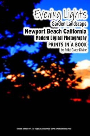 Cover of Evening Lights Garden Landscape Newport Beach California Modern Digital Photography PRINTS IN A BOOK by Artist Grace Divine