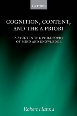 Cover of Cognition, Content, and the A Priori