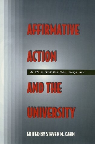 Cover of Affirmative Action and the University