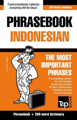 Book cover for English-Indonesian Phrasebook and 250-Word Mini Dictionary