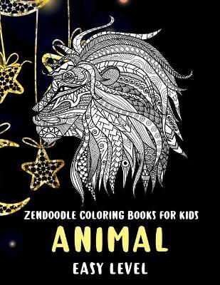 Book cover for Zendoodle Coloring Books for Kids - Animal - Easy Level