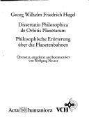 Cover of Dissertatio Philosophica De Orbitis Planetarium