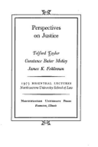 Cover of Perspectives on Justice