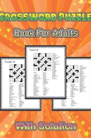Cover of crossword puzzle book for adults with solution