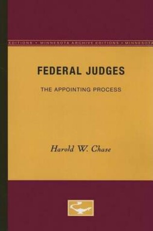 Cover of Federal Judges: The Appointing Process