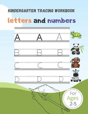 Book cover for kindergarten tracing workbook letters and numbers