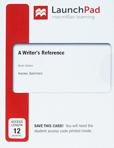 Book cover for A Writer's Reference 12 month access card