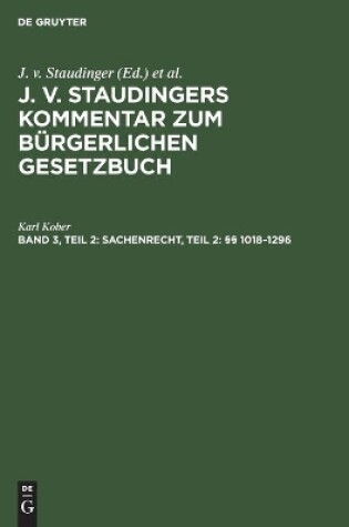 Cover of Sachenrecht, Teil 2: �� 1018-1296