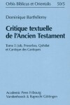 Book cover for Critique textuelle de l'Ancien Testament. Tome 5