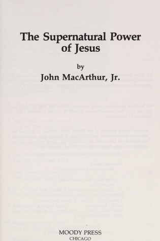 Cover of The Supernatural Power of Jesus