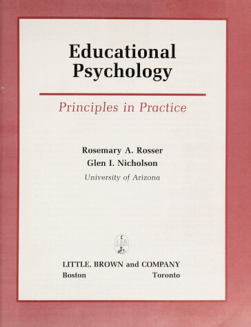 Book cover for Psychological Principles in Educational Practice