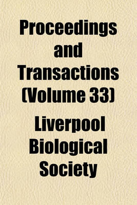 Book cover for Proceedings and Transactions (Volume 33)