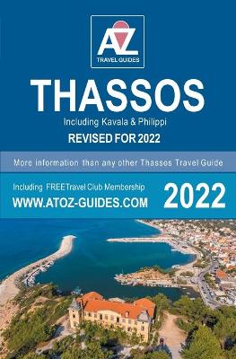 Book cover for A to Z Guide to Thassos 2022, including Kavala and Philippi