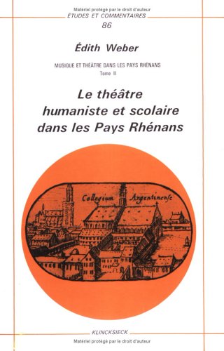 Cover of Musique Et Theatre Dans Les Pays Rhenans. Tome II