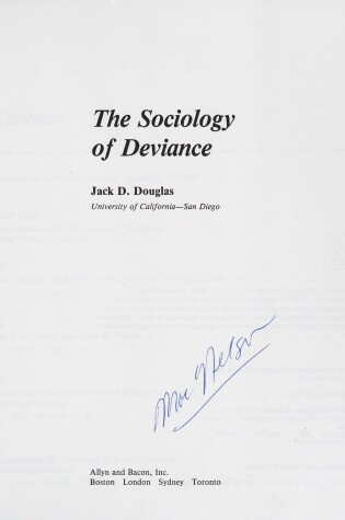 Cover of Sociology of Deviance