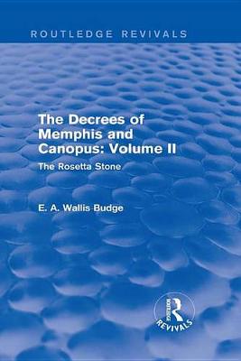 Book cover for The Decrees of Memphis and Canopus: Vol. II (Routledge Revivals)