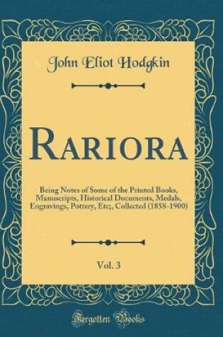 Cover of Rariora, Vol. 3