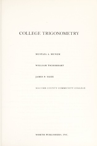 Book cover for College Trigonometry