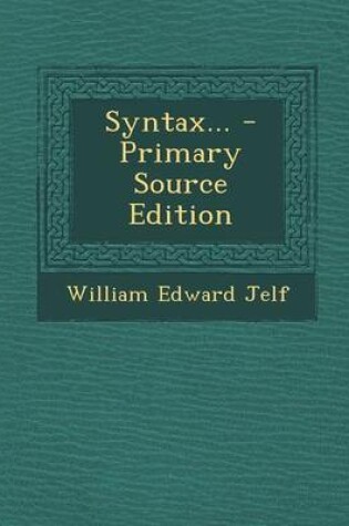 Cover of Syntax... - Primary Source Edition