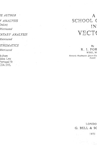 Cover of A School Course in Vectors