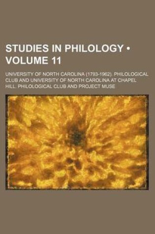 Cover of Studies in Philology (Volume 11)