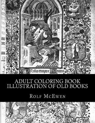 Book cover for Adult Coloring Book - Illustration of Old Books