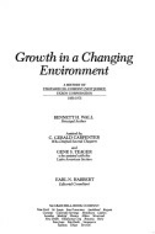 Cover of Growth in Changing Environment - W/B 28
