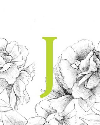 Book cover for Beautiful Flower "J", Rose, Inspiration Notebook, Dream Journal Diary, Dot Grid