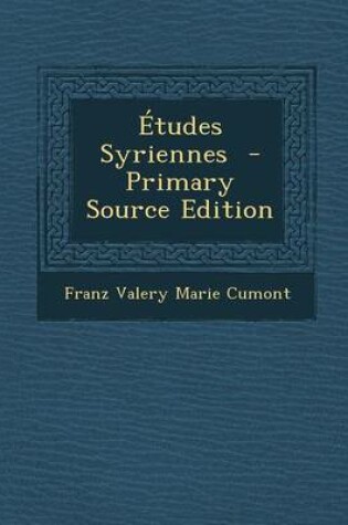 Cover of Etudes Syriennes