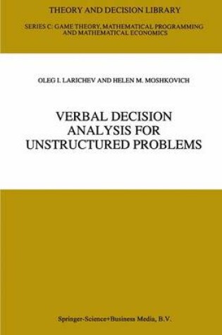 Cover of Verbal Decision Analysis for Unstructured Problems