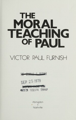 Book cover for Moral Teaching of Paul