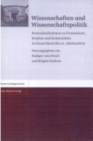 Cover of Wissenschaften Und Wissenschaftspolitik