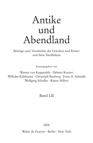 Book cover for Antike und Abendland