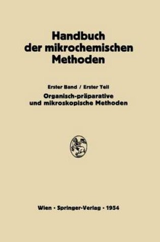 Cover of Praparative Mikromethoden in Der Organischen Chemie