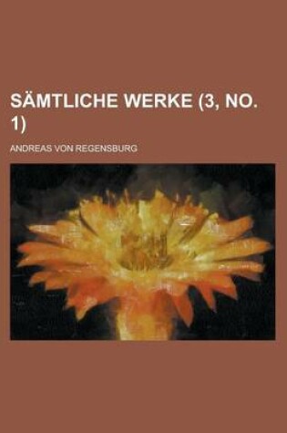 Cover of Samtliche Werke (3, No. 1 )