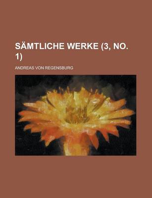 Book cover for Samtliche Werke (3, No. 1 )