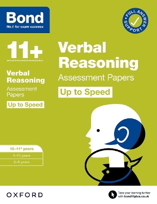 Book cover for Bond 11+: Bond 11+ Verbal Reasoning Up to Speed Assessment Papers with Answer Support 10-11 years: Ready for the 2024 exam