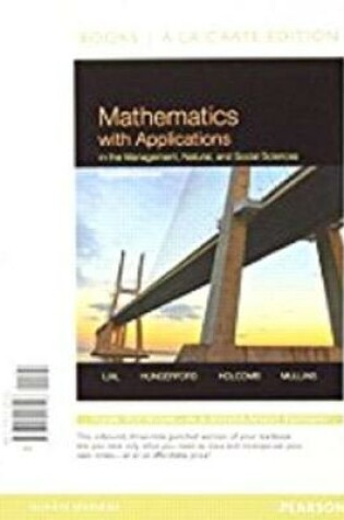 Cover of Mathematics with Applications in the Management, Natural, and Social Sciences, Books a la Carte Edition