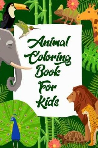 Cover of animal coloring book for kids