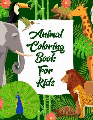 Book cover for animal coloring book for kids